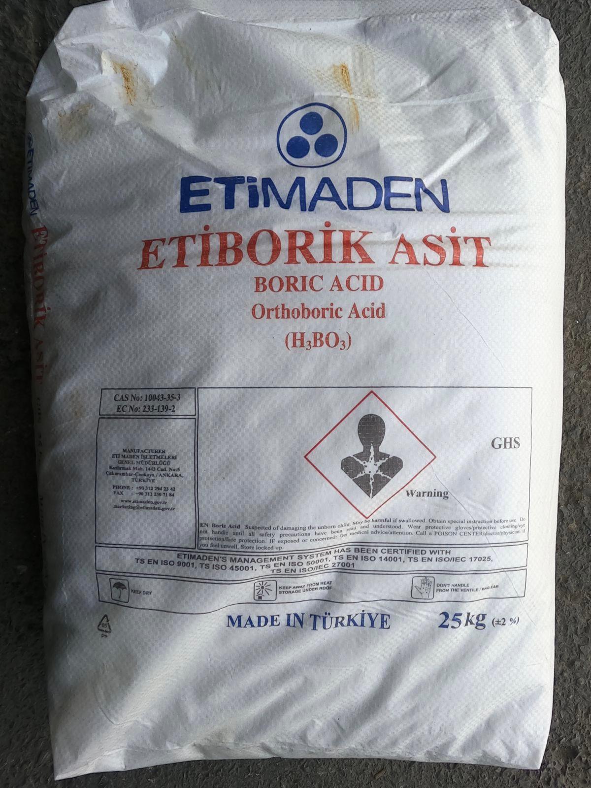 Borik Asit (EtiMaden) -25 Kg.