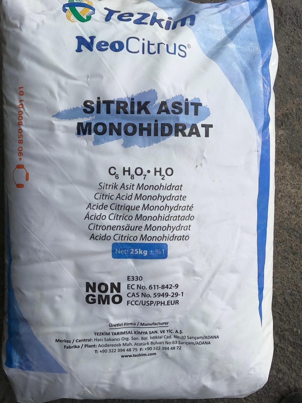 Sitrik Asit Monohidrat – 25 Kg.